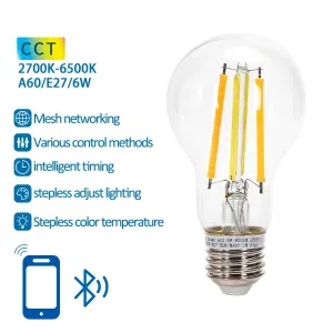 LAMPADINA FILAMENTO SMART BLUETOOTH MESH A60 6W CCT