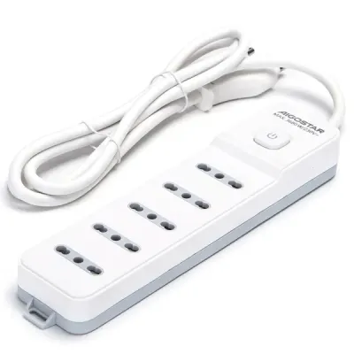 MULTIPRESA 5 VIE C/INTERRUTT. 16A 1.5M BIANCA E GRIGIA