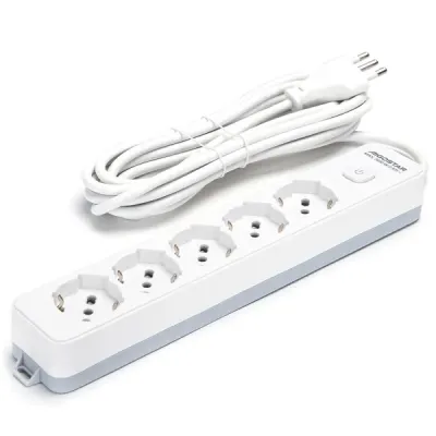 MULTIPRESA 5 VIE C/INTERRUTTORE 16A 5M