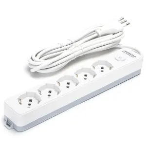 MULTIPRESA 5 VIE C/INTERRUTTORE 16A 5M