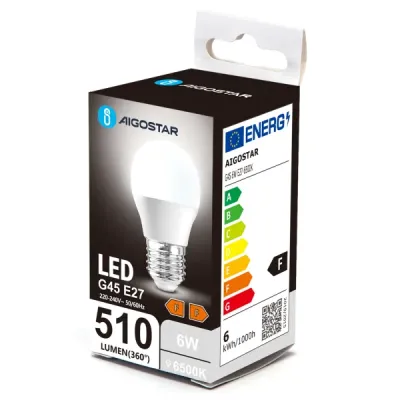 LED G45 E27 6W 6500K