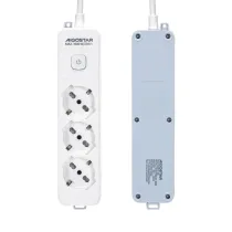 MULTIPRESA 3 VIE C/INTERRUTT. 16A 5M BIANCA E GRIGIA