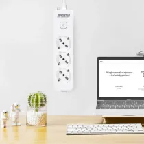 MULTIPRESA 3 VIE C/INTERRUTT. 16A 5M BIANCA E GRIGIA