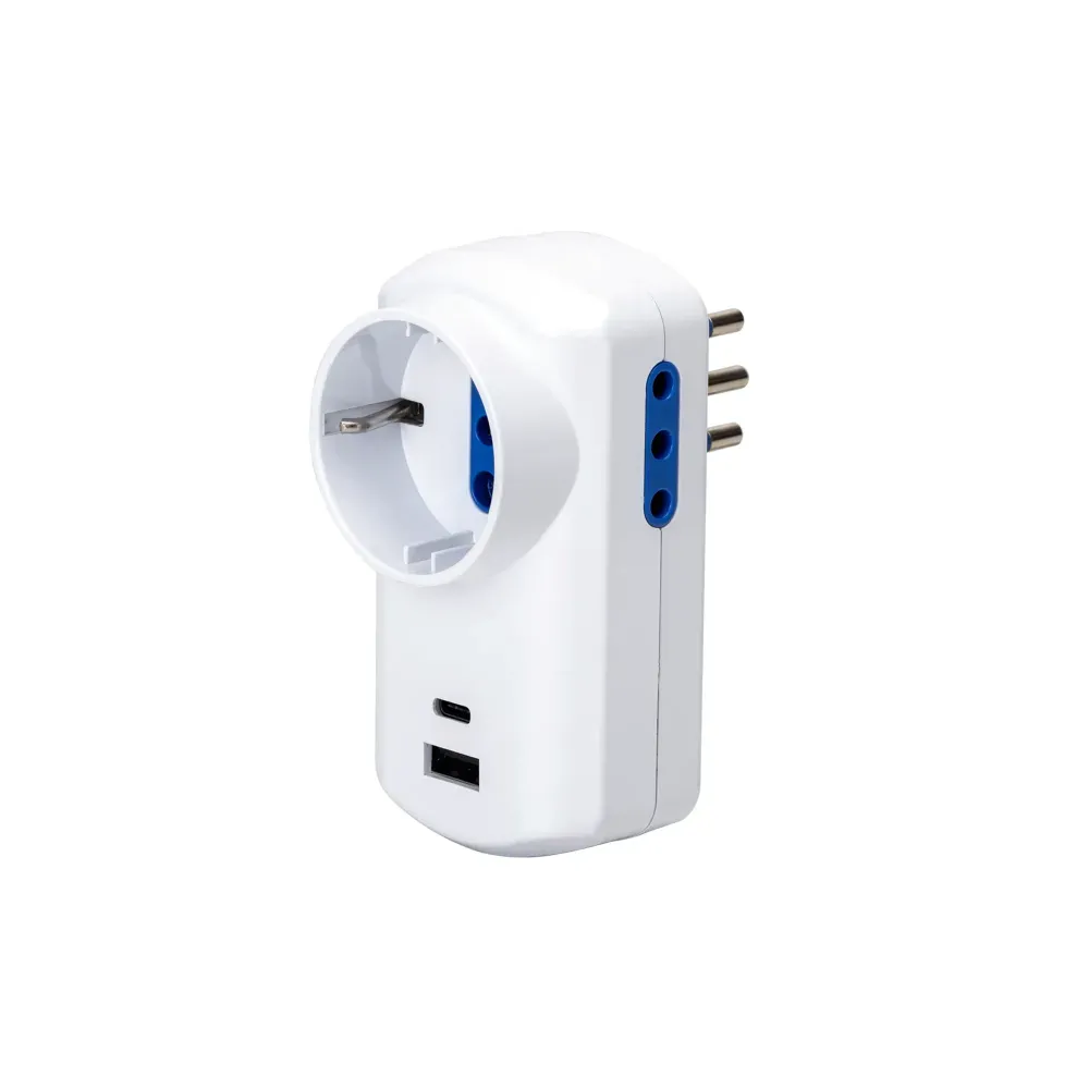 ADATTATORE ITALIANO 1 A 3 VIE 10A ADATTATORE ITALIANO 1 A 3 VIE 10A
