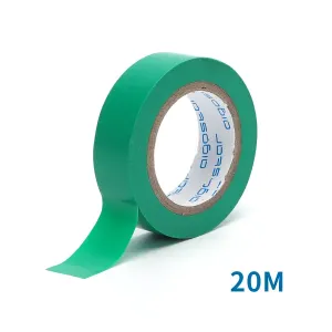 Nastro isolante in PVC 0,13x17x20m verde.