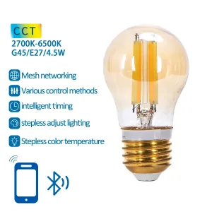 LAMPADINA A FILAM. SMART BLUETOOTH MESH G45 4.5W CCT