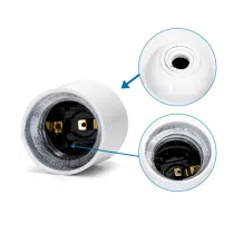 PORTALAMPADE E27 BACHELITE C/TERMINALE A VITE AUTOBLOCC. BIANCO PORTALAMPADE E27 BACHELITE C/TERMINALE A VITE AUTOBLOCC. BIANCO