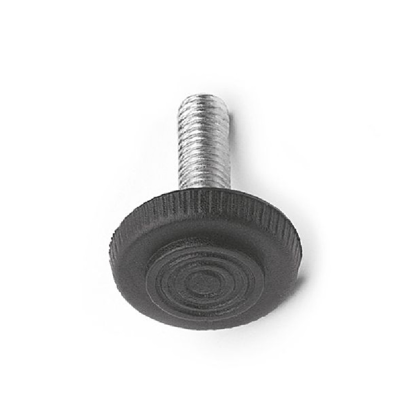 Piede tondo regolabile in acciaio base in plastica Ø28 mm - M8X22 - 4pz nero