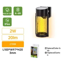 APPLIQUE SEGNAPASSI LED SOLARE NERO 2700K