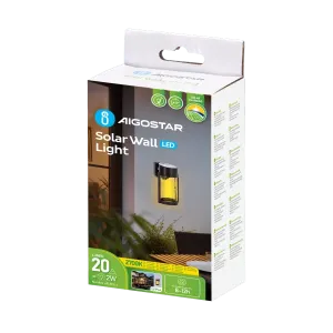 APPLIQUE SEGNAPASSI LED SOLARE NERO 2700K