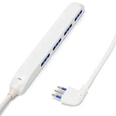 MULTIPRESA 4 VIE C/INTERR. 16A 1.5M BIANCA