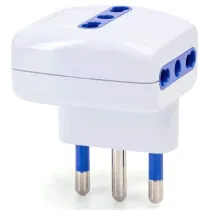 Adattatore a 3 vie 16A bianco