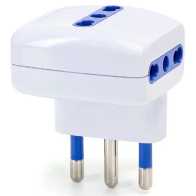 Adattatore a 3 vie 16A bianco