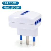 Adattatore a 3 vie 16A bianco Adattatore a 3 vie 16A bianco