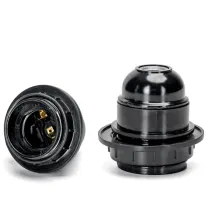 PORTALAMPADA E27 BACHELITE C/TERMINALE A VITE AUTOBLOCCANTE NERO