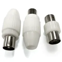 CONNETTORE ANTENNA TV 2PZ + 1 PRESA TV BIANCA