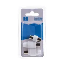 CONNETTORE ANTENNA TV 2PZ + 1 PRESA TV BIANCA