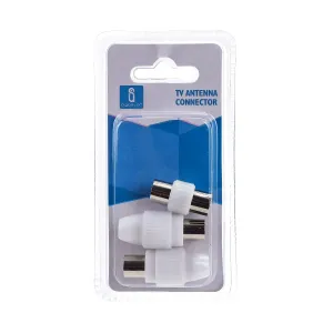 CONNETTORE ANTENNA TV 2PZ + 1 PRESA TV BIANCA