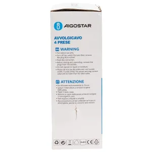 Avvolgicavo a 4 vie 3G1.5mm 8m azzurro