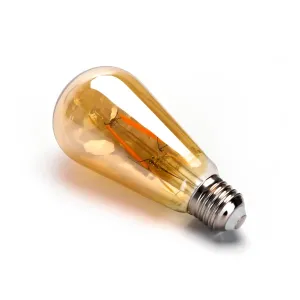 Lampadina a filamento LED ST64 E27 8W ambrata