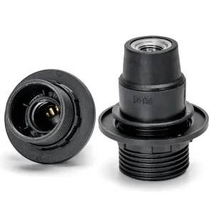 PORTALAMPADA E14 IN PLASTICA AUTOBLOCCANTE MEZZO FILET. NERO