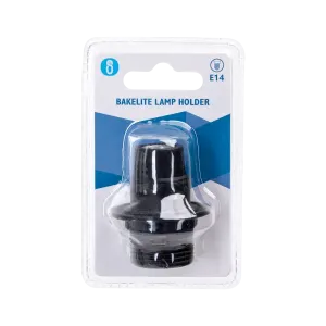 PORTALAMPADA E14 IN PLASTICA AUTOBLOCCANTE MEZZO FILET. NERO