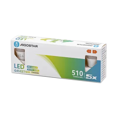 LED G45 E27 6W 4000K 5 pz