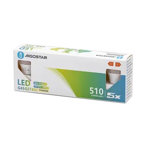 LED G45 E27 6W 4000K 5 pz