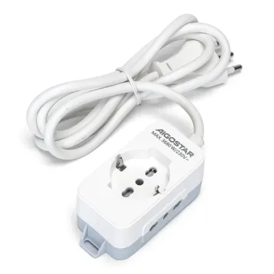 MULTIPRESA 3 VIE S/INTERRUTTORE 16A 1.5M BIANCA E GRIGIA