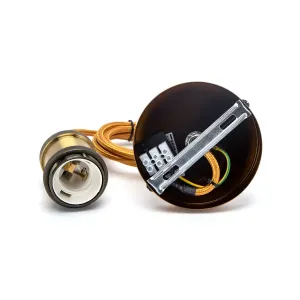 PORTALAMPADA E27 IN METALLO C/CAVO DI SOSP. 1M DORATO