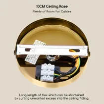 PORTALAMPADA E27 IN METALLO C/CAVO DI SOSP. 1M DORATO