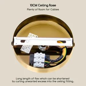 PORTALAMPADA E27 IN METALLO C/CAVO DI SOSP. 1M DORATO