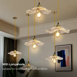 PORTALAMPADA E27 IN METALLO C/CAVO DI SOSP. 1M DORATO