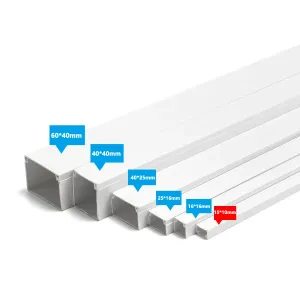 CANALINA QUAD.PVC BIANCA SUPPORTO ADESIVO L2000XW15XH10MM