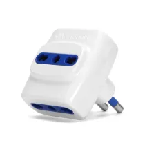 ADATTATORE A 3 VIE 16A BIANCO