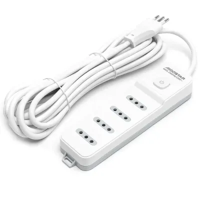 MULTIPRESA 4 VIE C/INTERR. 10A 5M 3G1.0MM BIANCA E GRIGIA