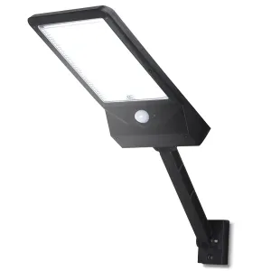 LAMPADA DA PARETE SOLARE LED CON SENSORE NERA 6500K