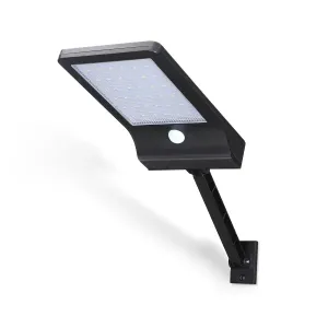 LAMPADA DA PARETE SOLARE LED CON SENSORE NERA 6500K