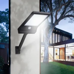LAMPADA DA PARETE SOLARE LED CON SENSORE NERA 6500K