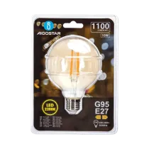 Lampadina a filamento LED G95 E27 10W ambrata