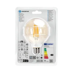 Lampadina a filamento LED G95 E27 10W ambrata