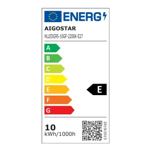 Lampadina a filamento LED G95 E27 10W ambrata