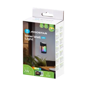 APPLIQUE SEGNAPASSI LED SOLARE NERO RGB