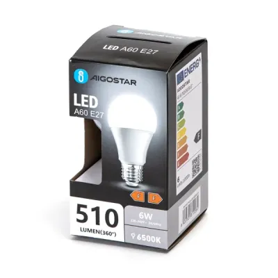 LED A60 E27 6W 6500k