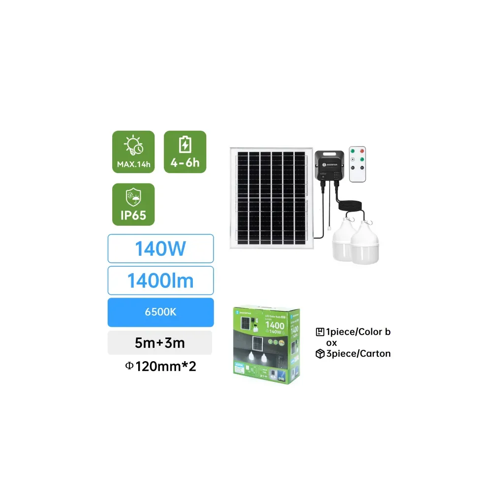 Lampadina solare con accumulatore fotovoltaico 70W X 2 6500K Lampadina solare con accumulatore fotovoltaico 70W X 2 6500K