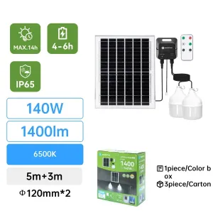 Lampadina solare con accumulatore fotovoltaico 70W X 2 6500K