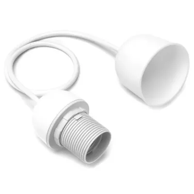 PORTALAMPADA E27 PLASTICA C/CAVO DI SOSP. 0.5M BIANCO