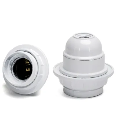 PORTALAMPADA 327 IN BACHELITE CON TERMINALE MEZZO FIL BIAN.