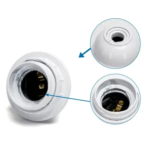 PORTALAMPADA 327 IN BACHELITE CON TERMINALE MEZZO FIL BIAN.