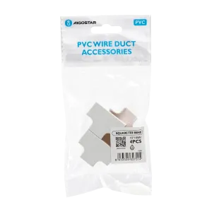 CONNETTORE T CANALIN. QUADRATA PVC BIAN. 16X16MM 4